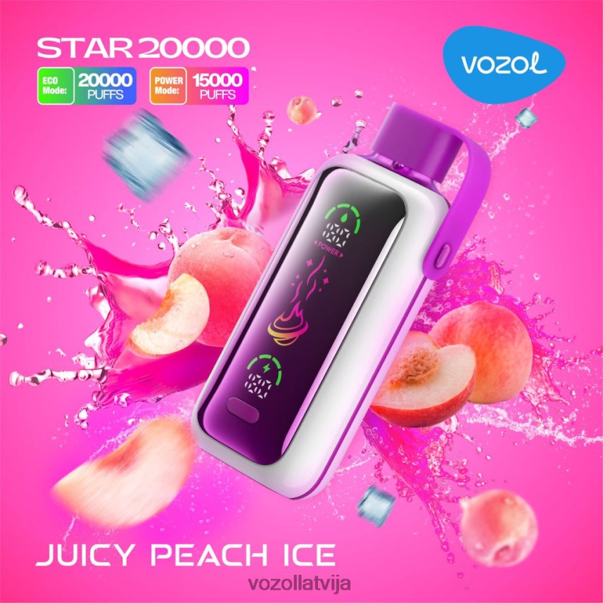 VOZOL Vape Review - VOZOL STAR 20 000 6PX2XB10 sulīgs persiku ledus