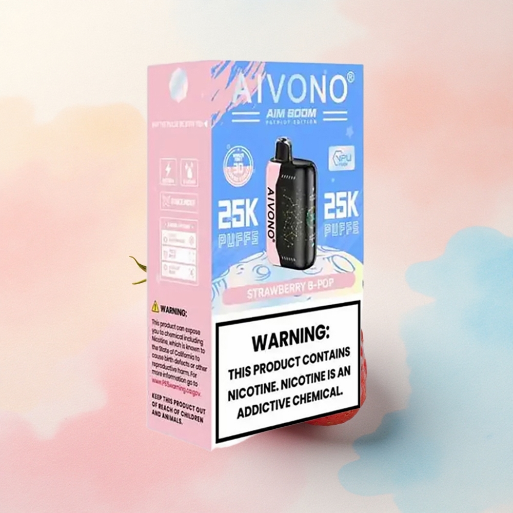 Aivono Aim Boom 25000 Zemeņu B Pop ar 0% nikotīna un 650mAh