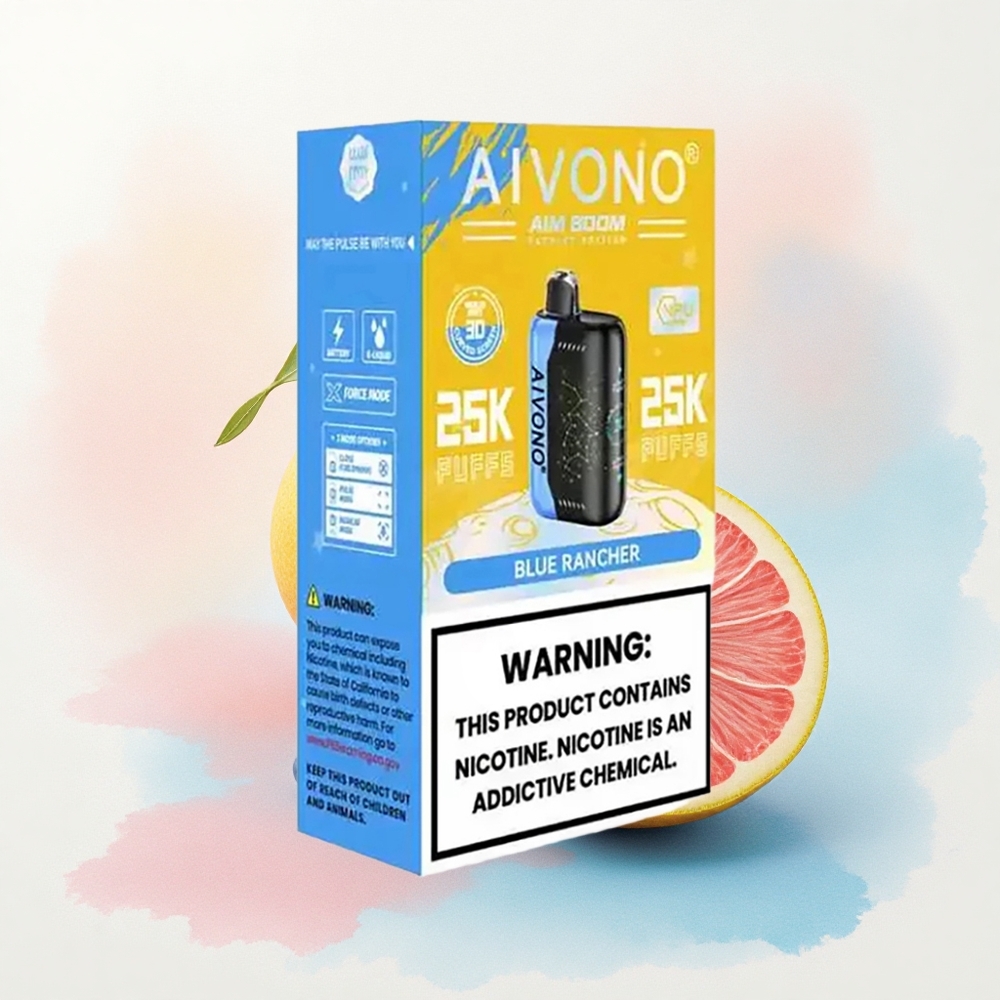 Aivono Aim Boom 25000 Zilā Rancher ar 650mAh un 28ml e-glicerīna tilpumu