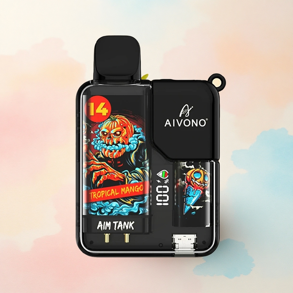 Aivono Aim Tank 9500 Tropu Mango ar LCD displeju un 650mAh bateriju