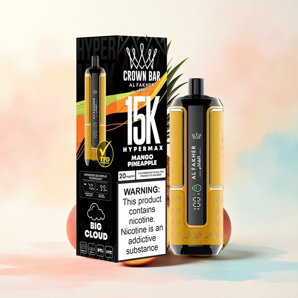 Al Fakher Crown Bar 15K Hypermax Ananāsu Manga 600mAh 22ml