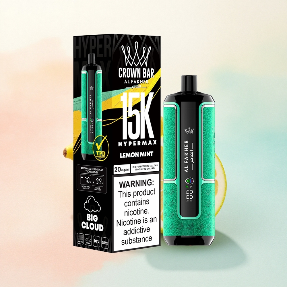 Al Fakher Crown Bar 15K Hypermax Citrona Mētra 22ml 600mAh Tipa-C