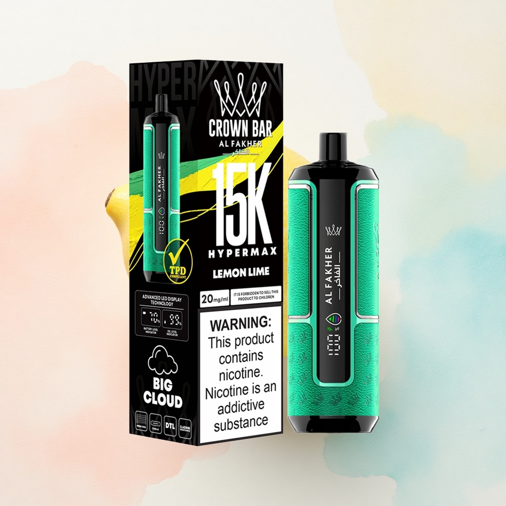 Al Fakher Crown Bar 15K Hypermax Citrons Laimes 600mAh 22ml Tiešais Plaušu