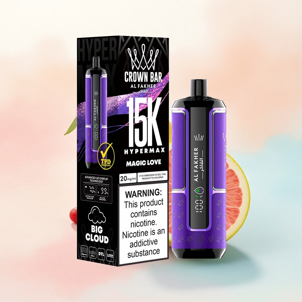 Al Fakher Crown Bar 15K Hypermax Mīklas Mīlestība 22ml Tipa-C 600mAh