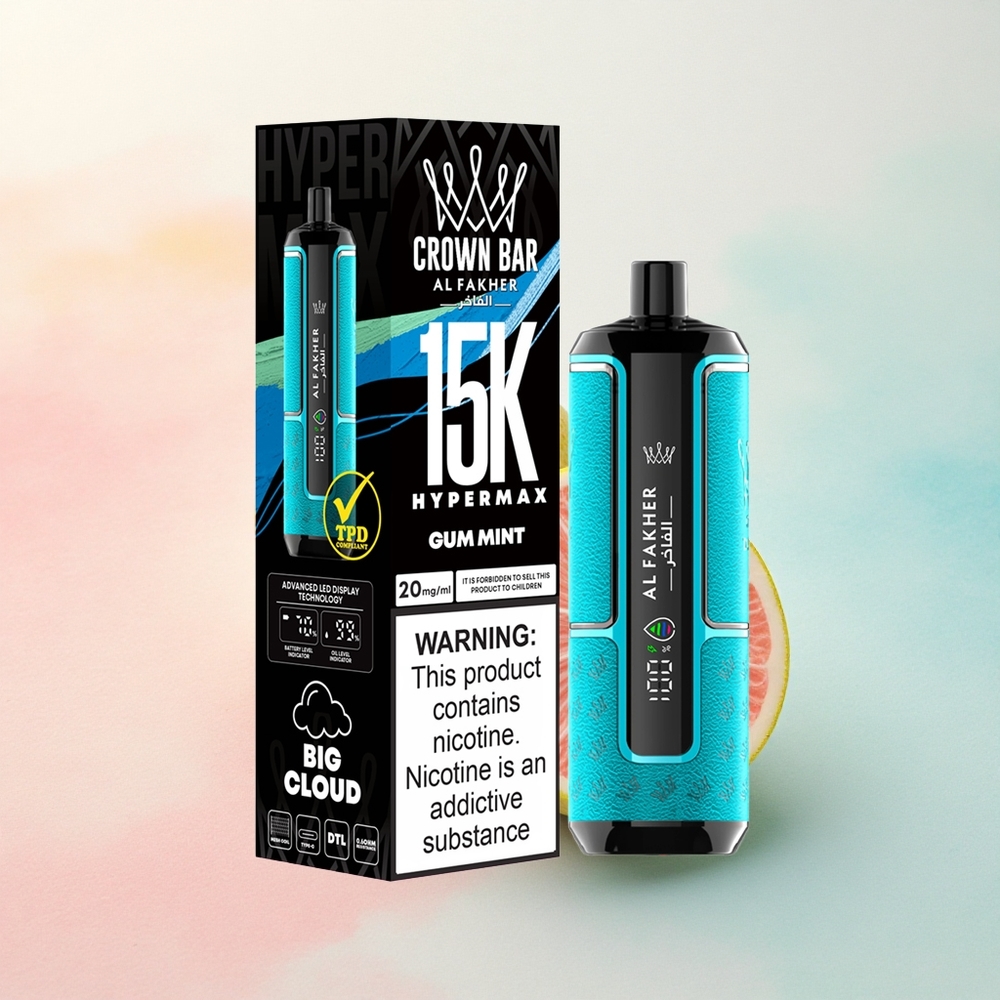 Al Fakher Crown Bar 15K Hypermax Smilšu Mētra 22ml 600mAh Tipa-C