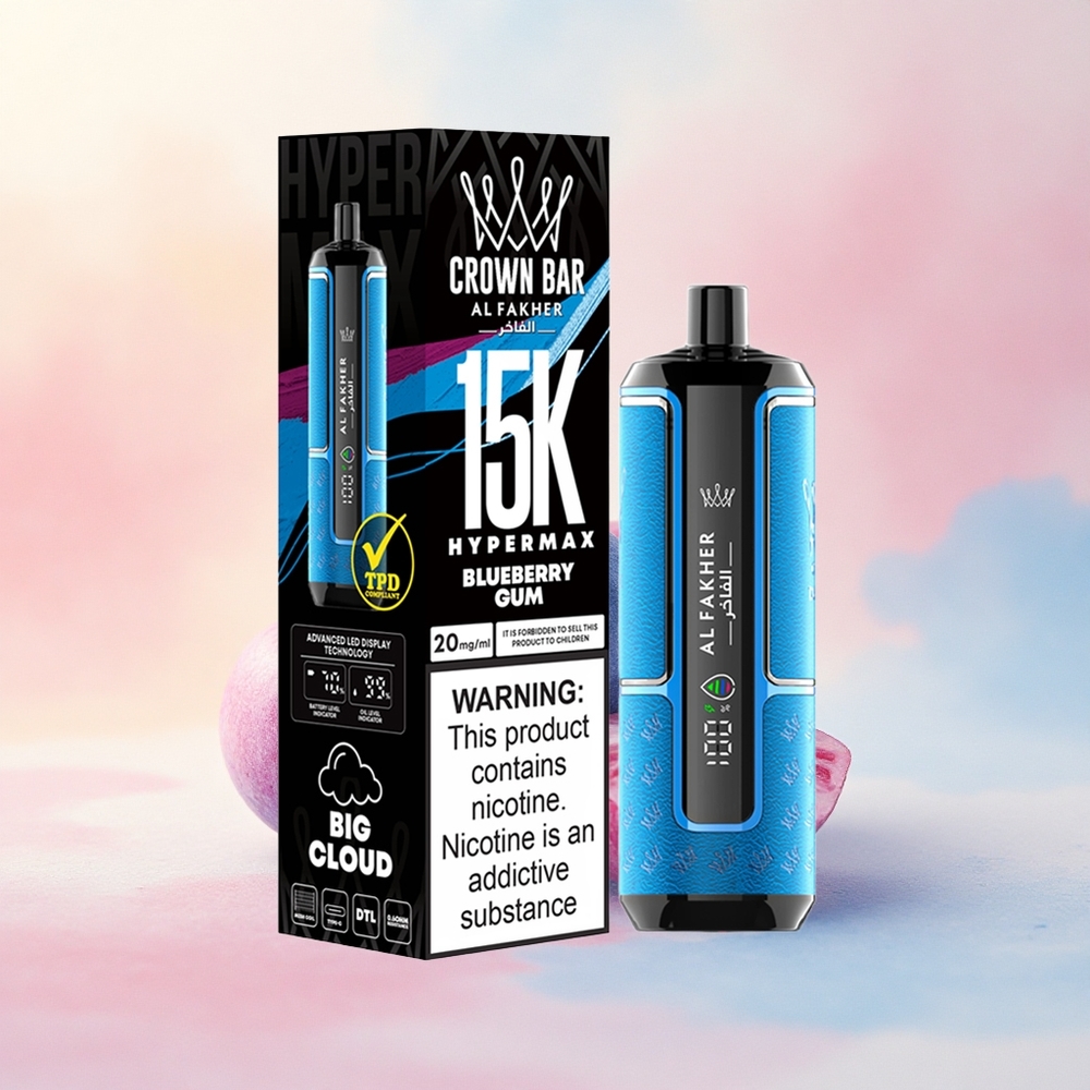 Al Fakher Crown Bar 15K Hypermax Zilāoša Smēde MTL 600mAh 6mg nikotīna