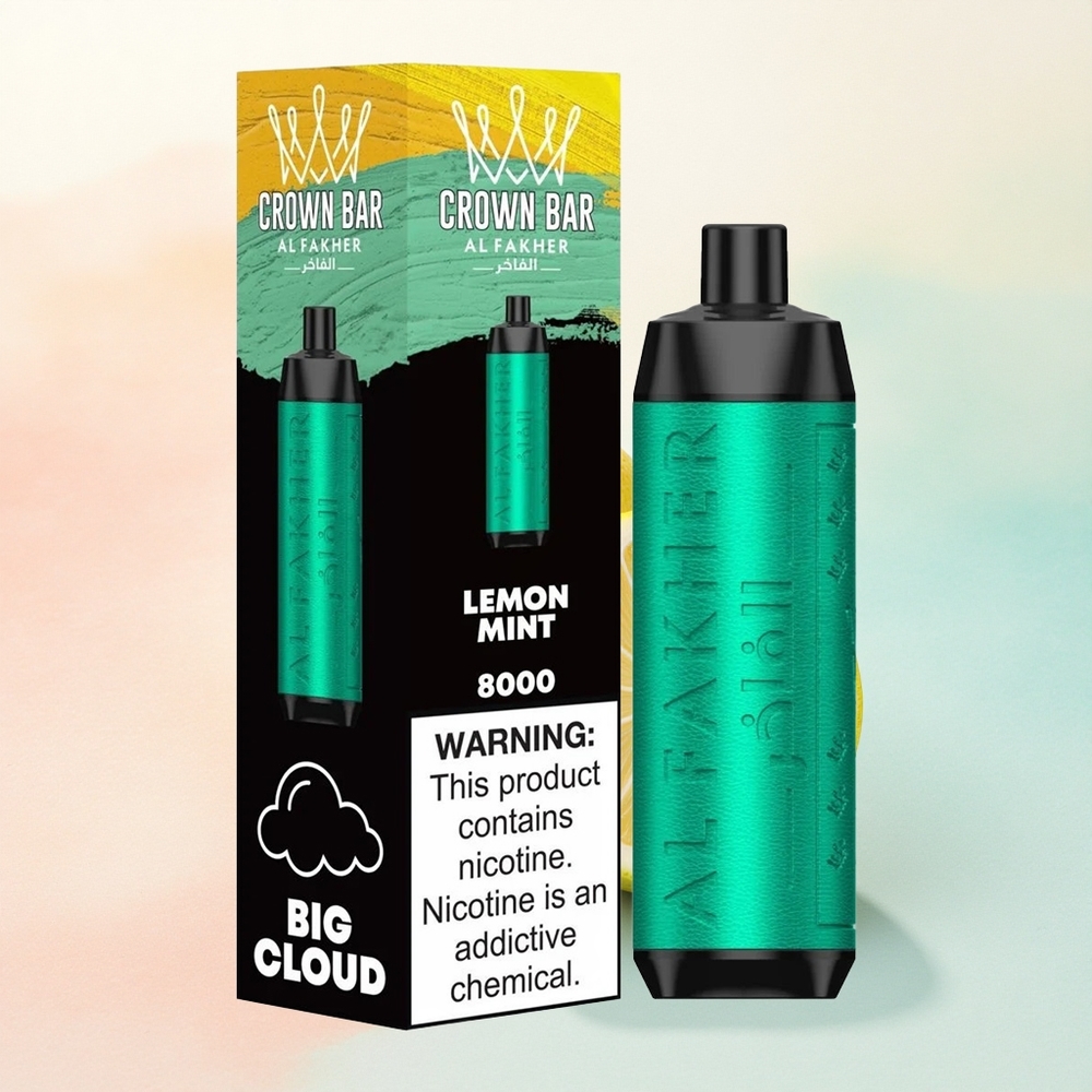 Al Fakher Crown Bar 8000 Crystal Citrona Mētra ar 600mAh un 5mg nikotīnu