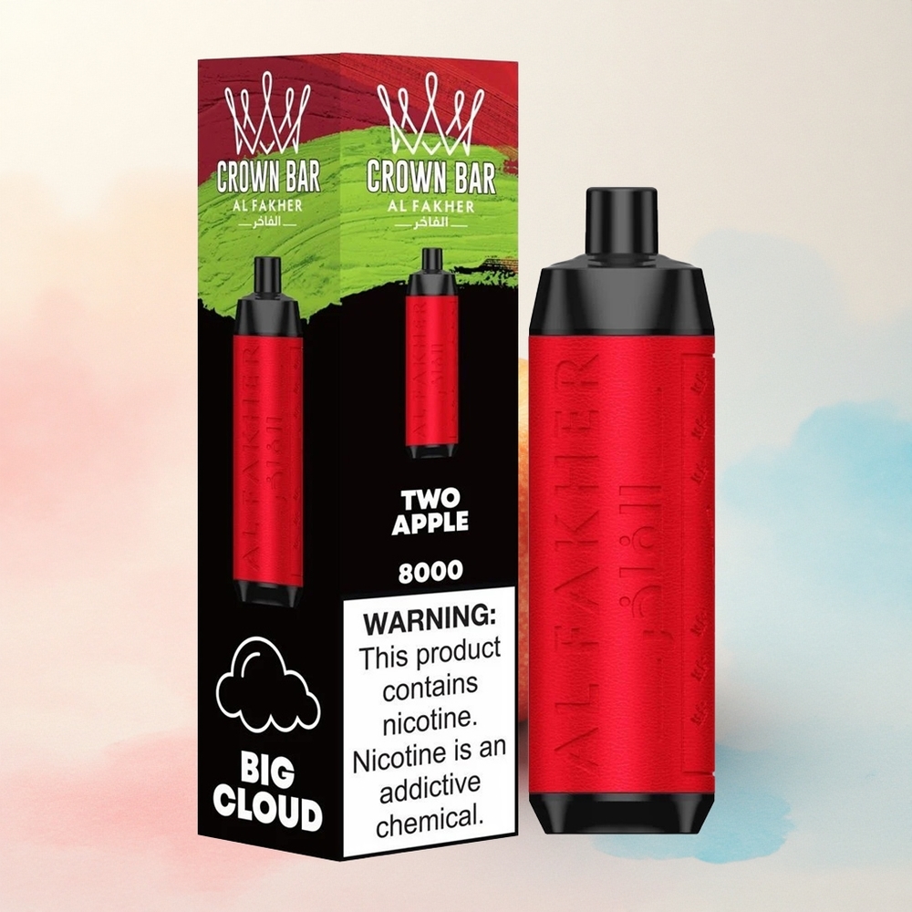 Al Fakher Crown Bar 8000 Crystal Divas Ābolu 600mAh 5mg Nikotīna