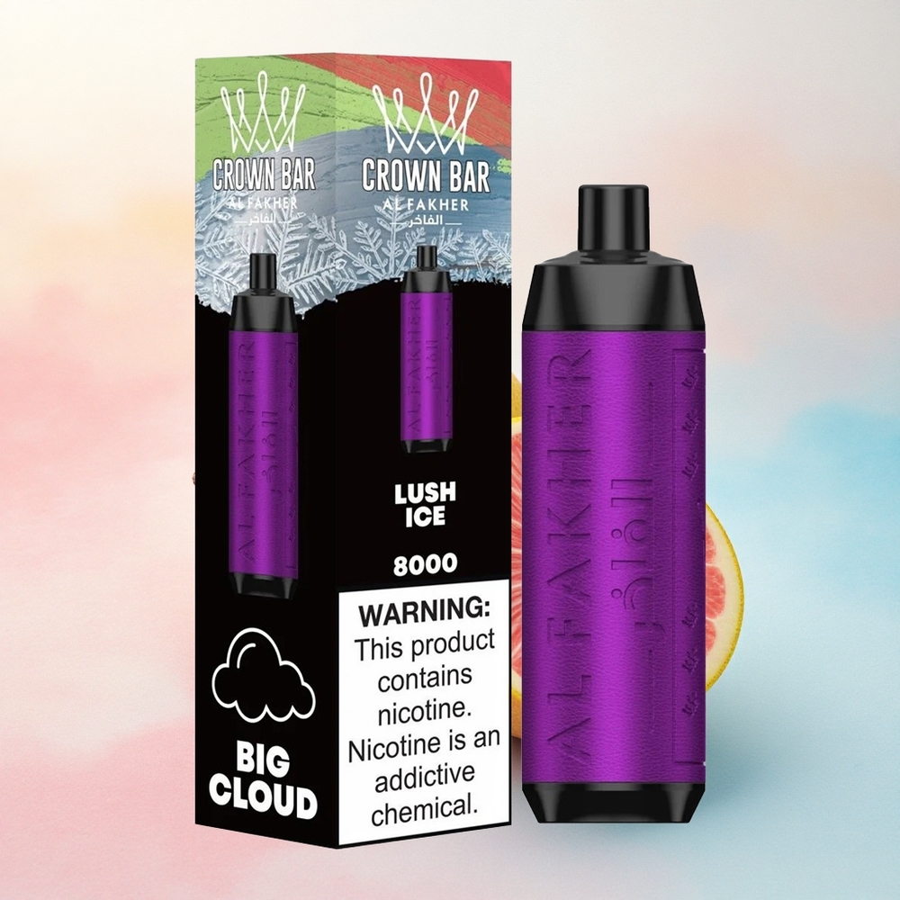 Al Fakher Crown Bar 8000 Crystal Ledus Svaigs ar 5mg nikotīna un 600mAh bateriju