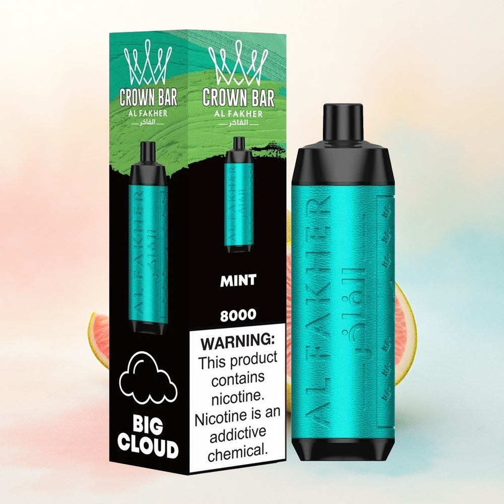 Al Fakher Crown Bar 8000 Crystal Mētra ar 5mg nikotīna un 600mAh bateriju