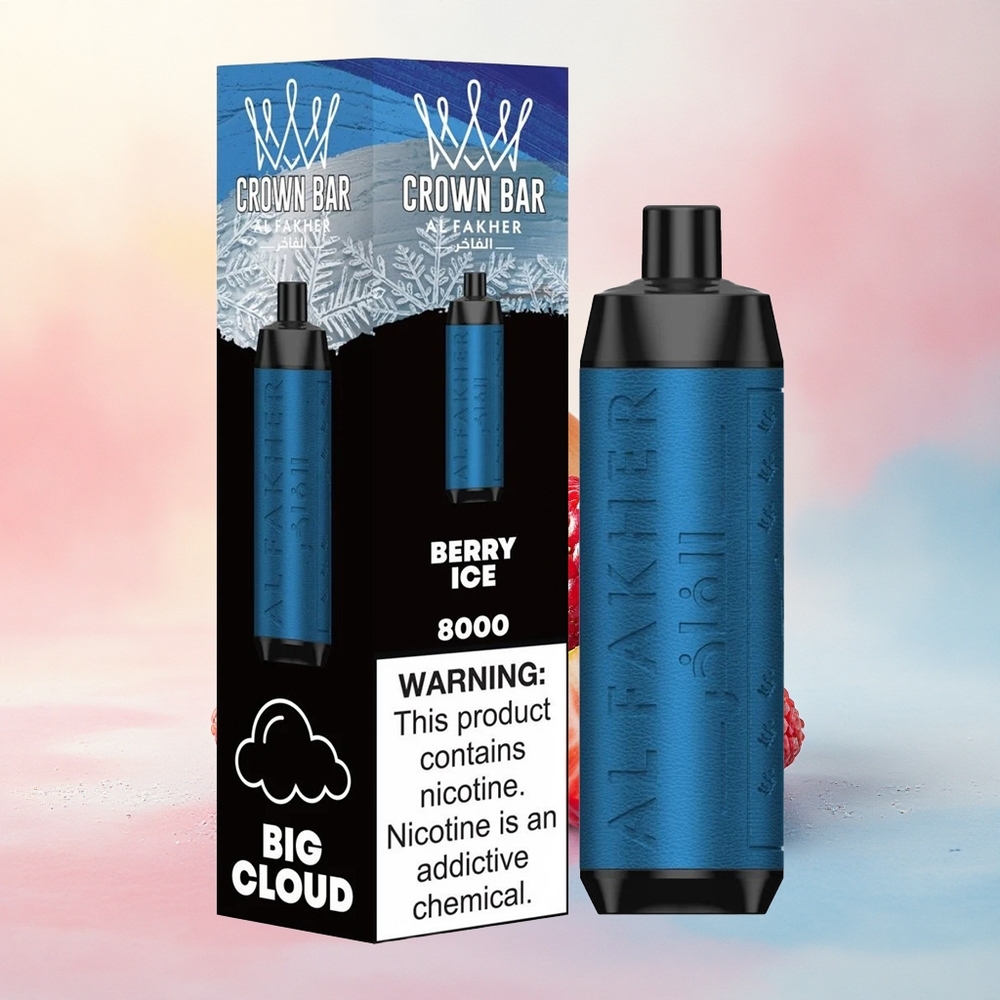 Al Fakher Crown Bar 8000 Crystal Ogļu Ledus ar 5mg nikotīna un 600mAh bateriju