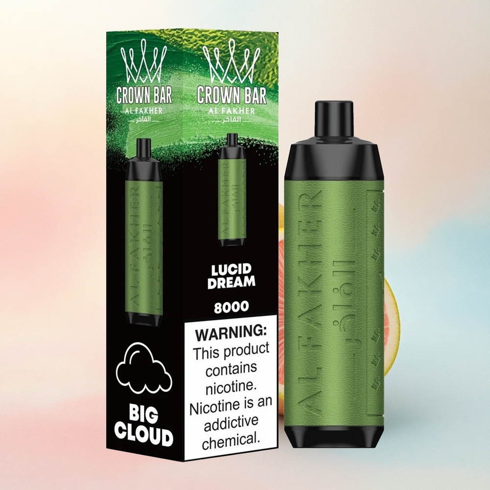 Al Fakher Crown Bar 8000 Crystal Skaidrais Sapnis ar 600mAh un 5mg nikotīna