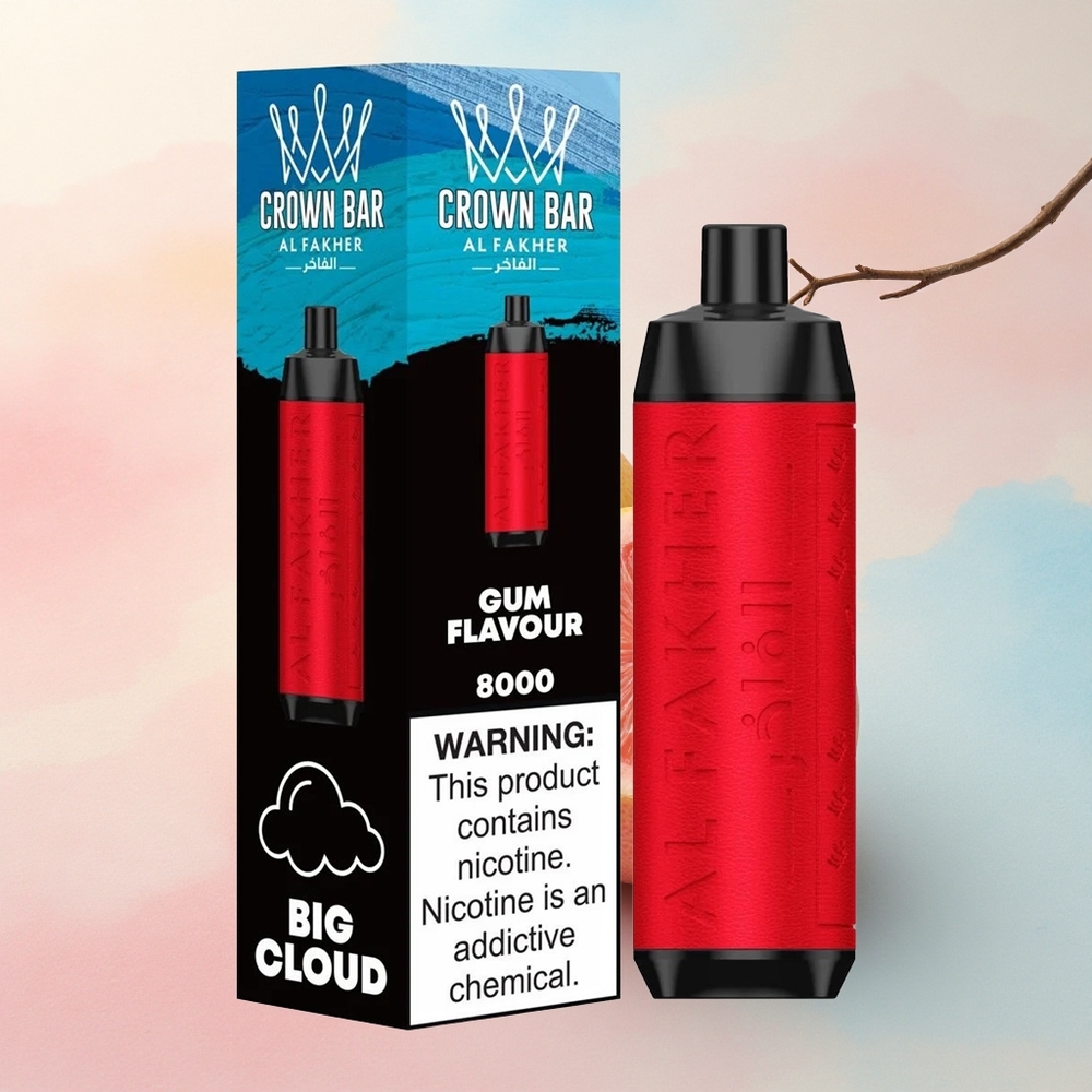 Al Fakher Crown Bar 8000 Crystal Smagā Gumija ar 5mg nikotīna un 600mAh bateriju