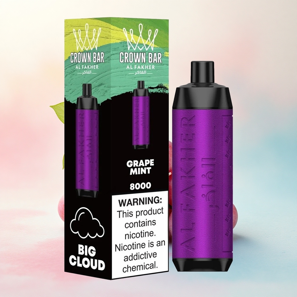 Al Fakher Crown Bar 8000 Crystal Vīnogu Mētra ar 5mg Nikotīna un 600mAh