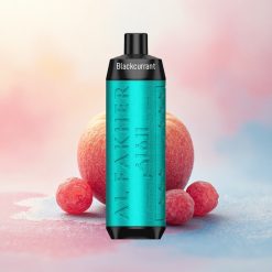 Al Fakher Crown Bar 8000 Crystal Melnais ērkšķogas ledus ar 5mg nikotīna un 600mAh bateriju